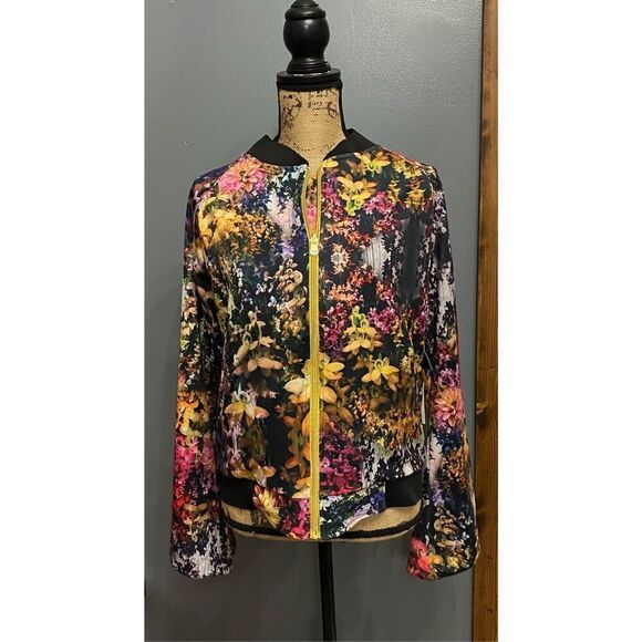 Hollie Watman Oversized Bell Sleeve Floral Jacket Sz XS - Picture 1 of 8
